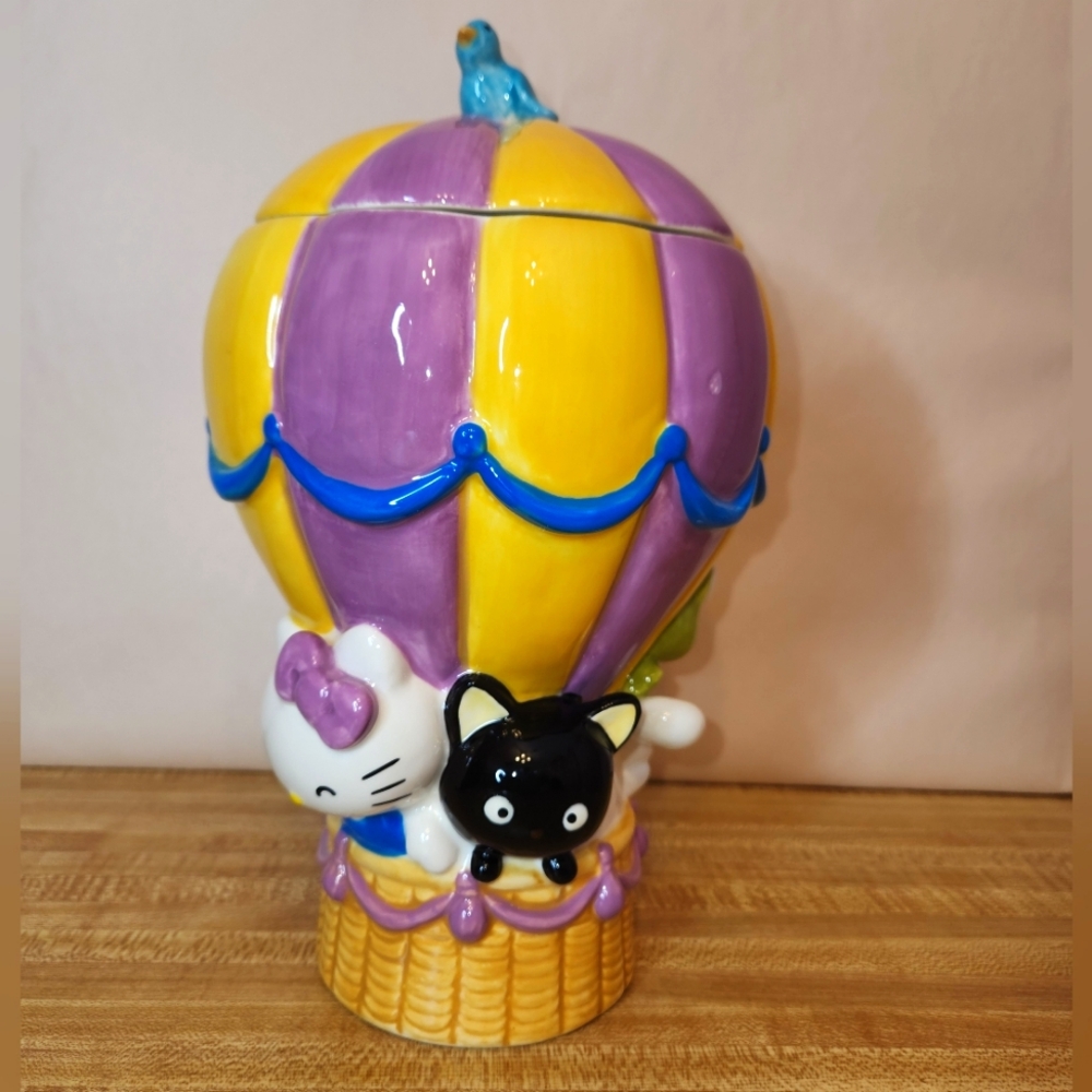 HELLO KITTY & Friends Hot Air Balloon Cookie Jar By Blue Sky Clayworks